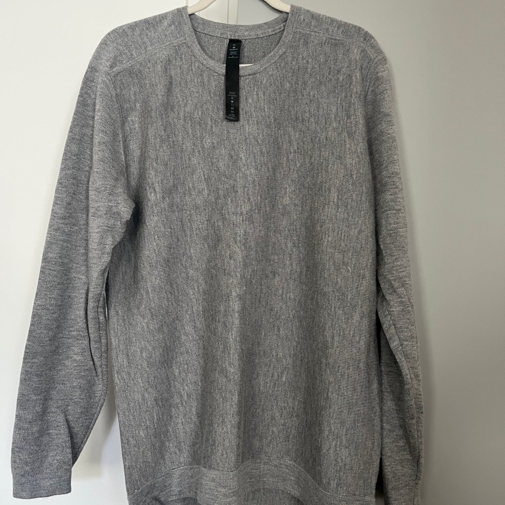 Lululemon 100% Merino Wool Men's Heather Gray Crewneck Sweater